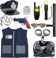 Police Costume Set with Vest Hat Toy Shotgun Role Play Police Play Children Christmas Gift Halloween Dressing Up for Kids